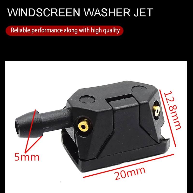 2Pcs Windscreen Washer Jet Universal Black Car Arm Windscreen Washer Wiper Blade Water Spray Jets Nozzle Accessories