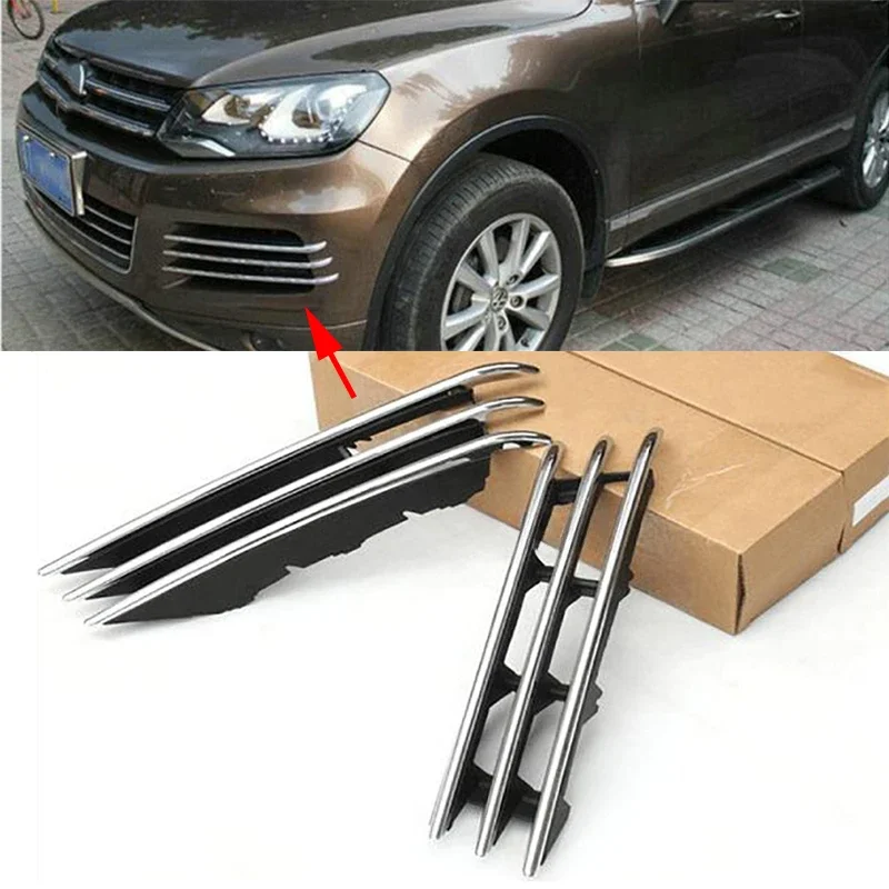 

2PCS Auto Left Right Side Front Lower Bumper Fog Light Grille Grill Cover Replacement For VW Touareg 2011 2012 2013 2014 2015