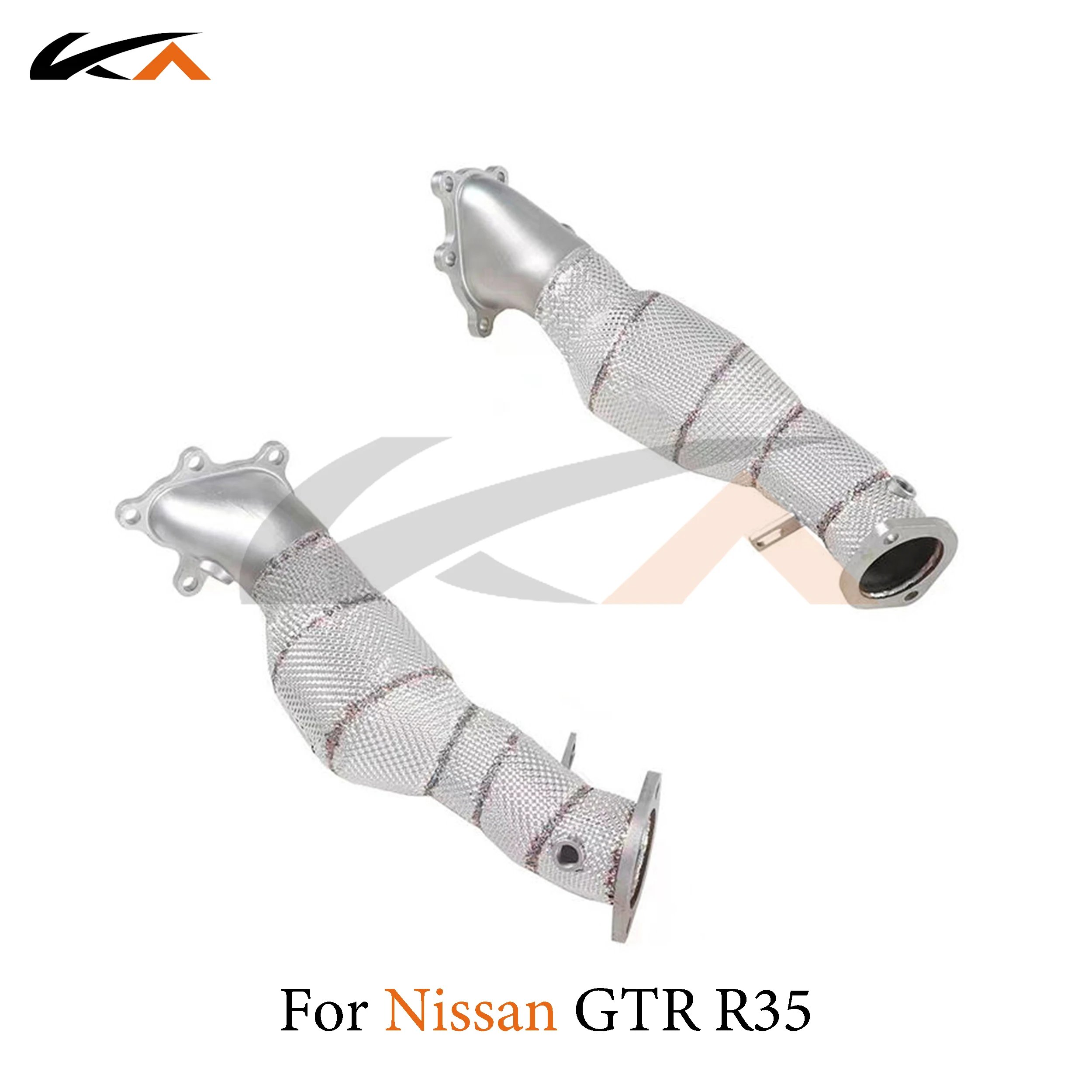 KA Tuning exhaust system header stainless downpipe for Nissan GTR R35 axle pipe catalysis heat shield