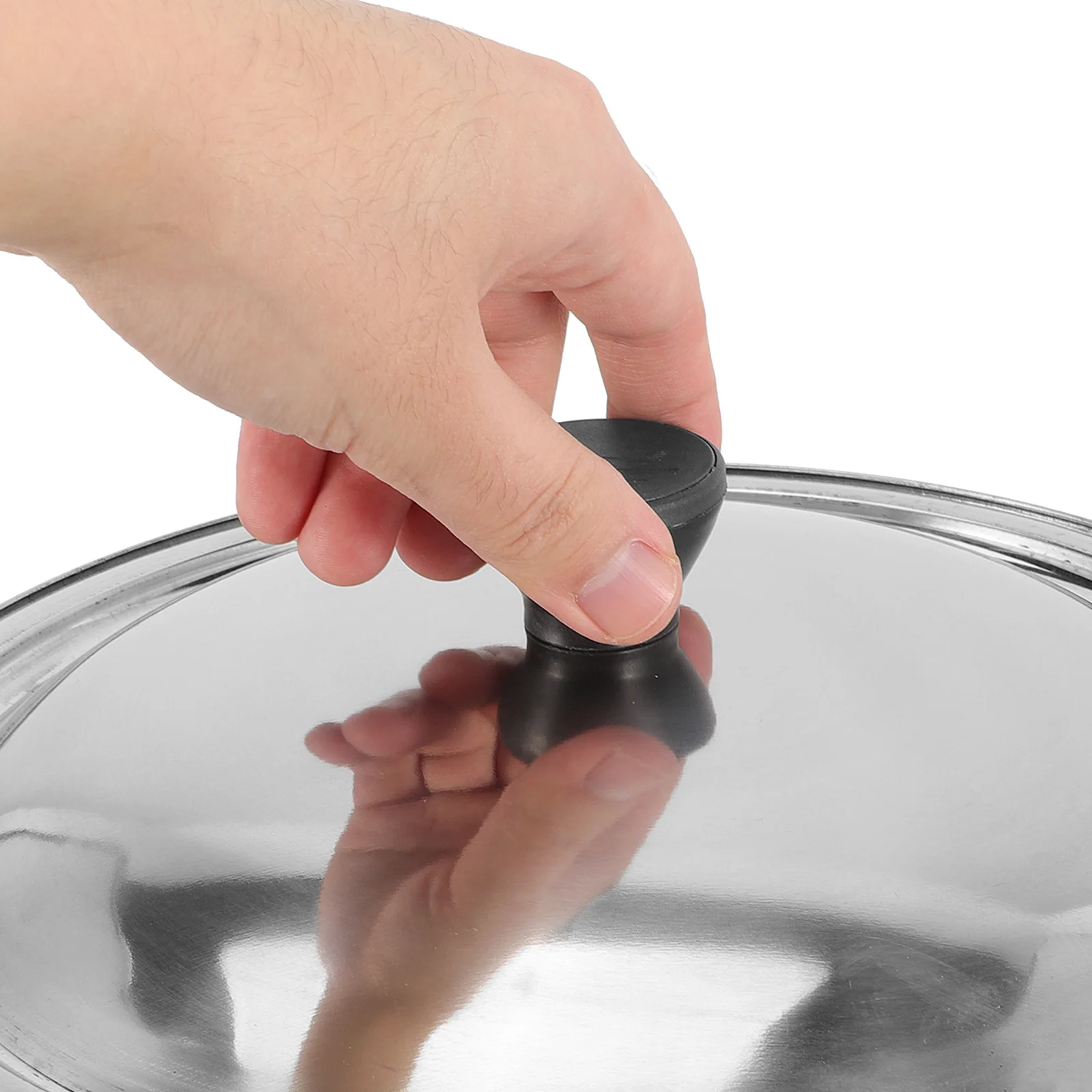 2pcs Stainless Steel Pot Lid Large Universal Pan Cover Replacement Cooking Lid For Home Restaurant Hotel Use