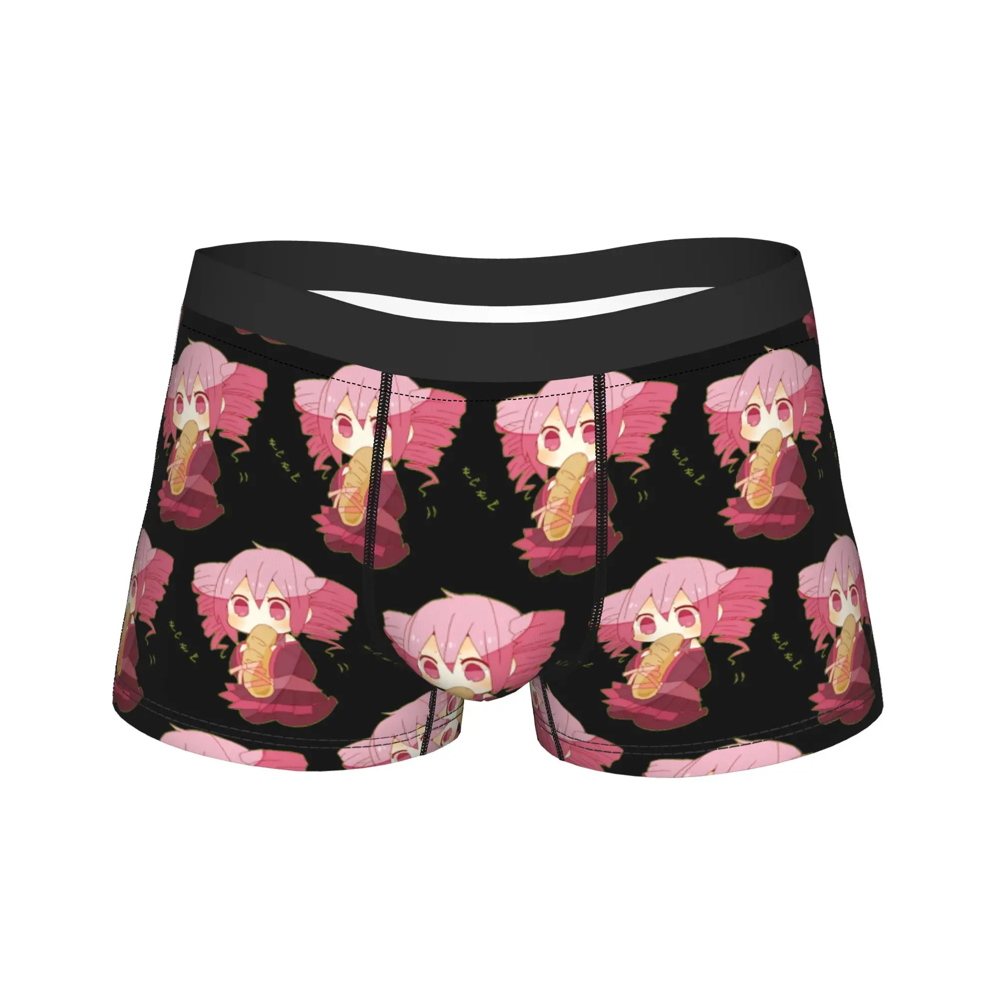 Chibi Kasane Teto Eating Bread Underwear  Men's Shorts Briefs Classic Boxer Shorts Quality Custom Plus Size Panties
