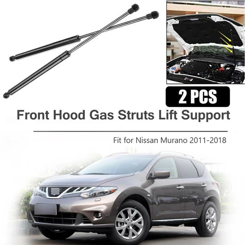 2Pcs Car Front Engine Cover Bonnet Hood Lift Struts Support Shock Gas Cylinder Set For Nissan Murano 2011-2018