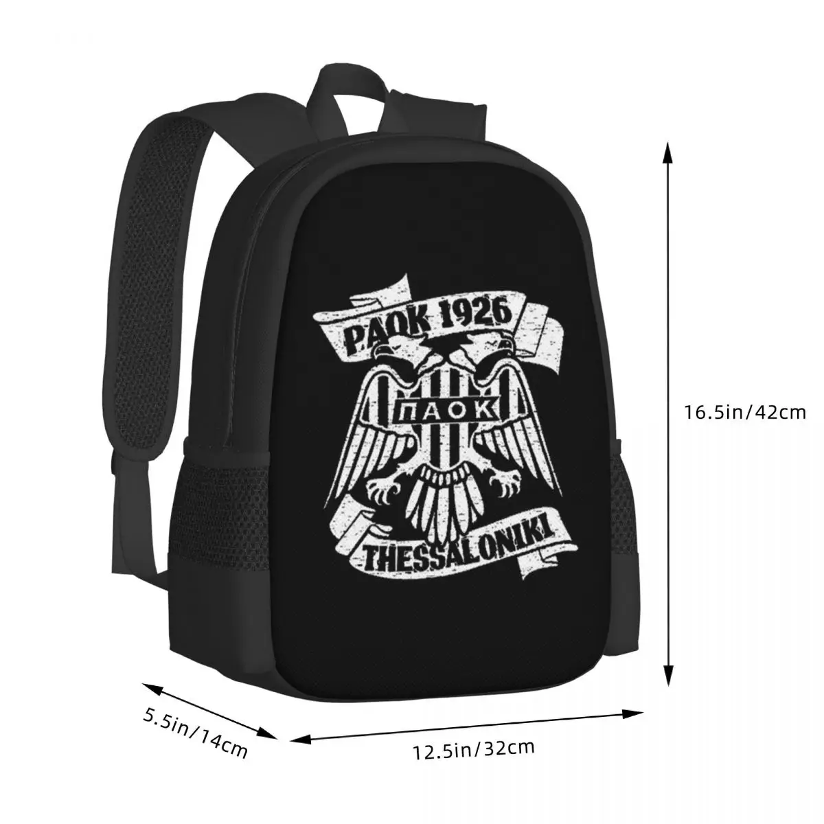 Paok Thessaloniki Ultras Hooligans Student Backpack School Bag Hiking Travel Daypack for Fashion Bookbag Shoulder Bags
