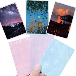 INS Flat Mouth Flashing Photocard Holder Card Film Heart Shape Foil Laser Card Sleeves Holographic Card Protector Top Load Films