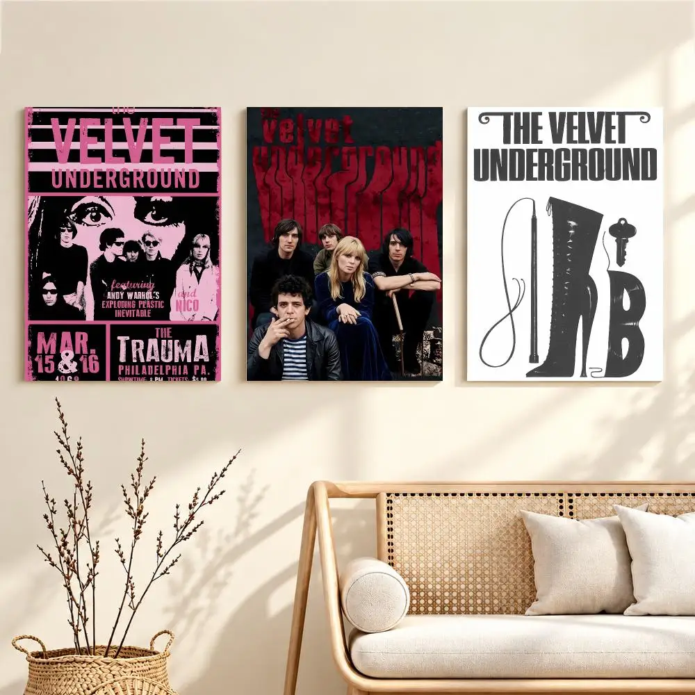 Classic Rock Band T-The Velvet Underground Poster Artwork Self Adhesive Indoor Wall Hanging Room Decor Gift