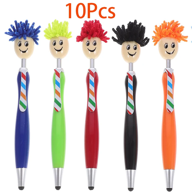 10Pcs Ballpoint Pens Screen Cleaner Stylus Pens Hair Stationery for Touch Screen Phones Touch Screen Pen Stylus for Kids