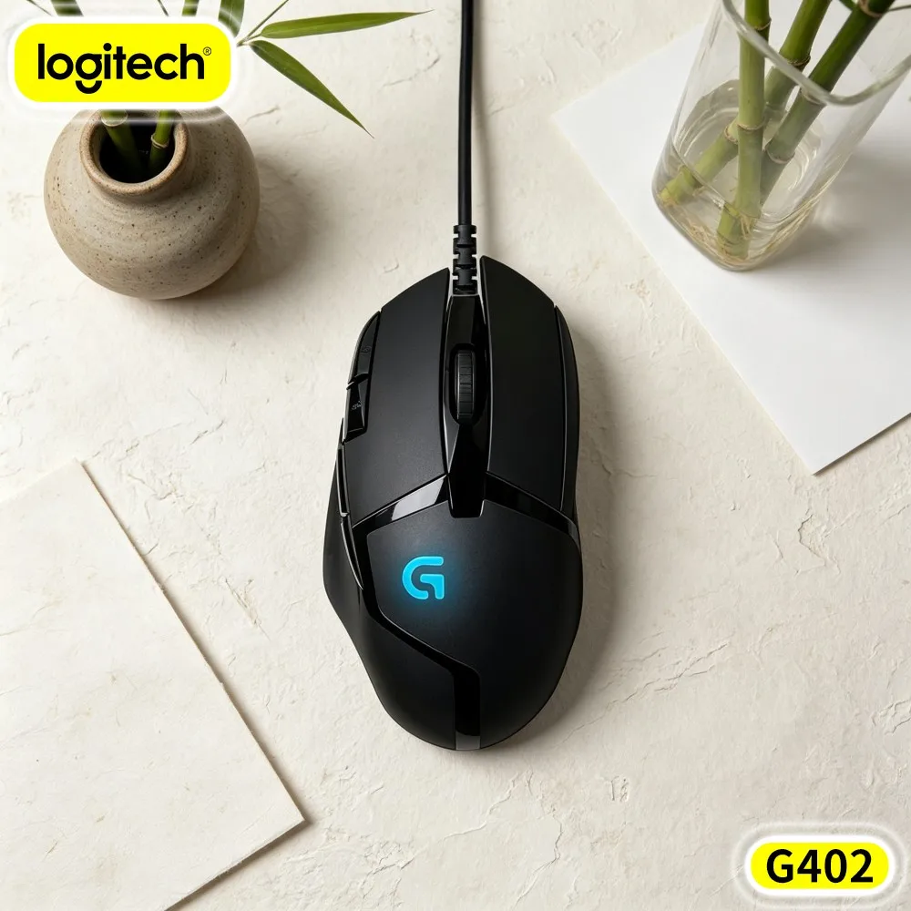 Logitech G402 Hyperion Fury Gaming Mouse Delta Zero Sensor 8 Buttons 4000 DPI 20M Clicks 1Ms Response Ergonomic Design