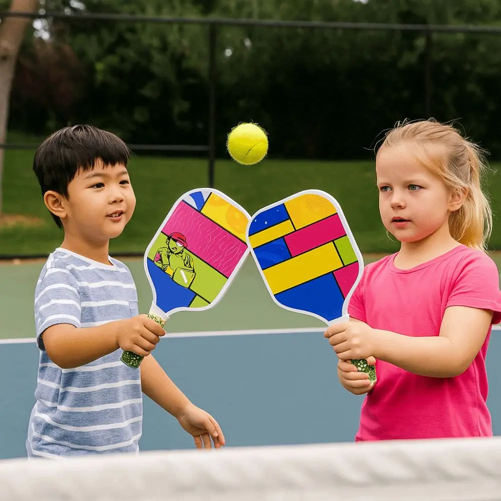 

Cartoon Children's Pickleball Set Lightweight Portable Children's Pickleball Rackets Universal with Carry Bag