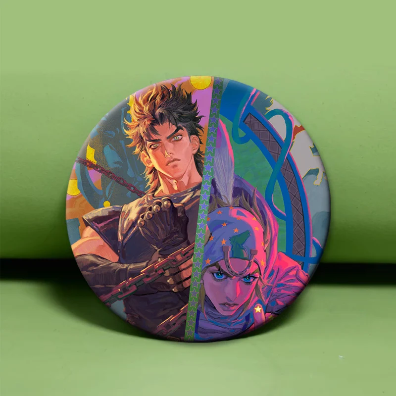 32/44/50/58 مللي متر الكرتون نمط شارة أنيمي جوجو مغامرة غريبة دبابيس لحقيبة الظهر ملحق اليدوية دبابيس المينا المستديرة