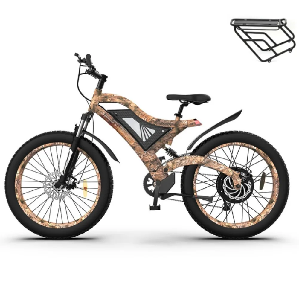 Electric Bicycle 26''Fat Tire electric bike Dual Motor 23AH，Removable Battery 33MPH Mountain Ebikes,electric bicycle 1500W motor