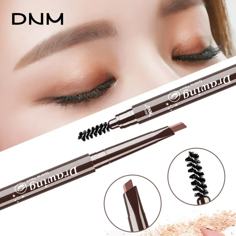 DNM 7-color Option Double-head Triangular Eyebrow Pencil with One Eyebrow Brush Naturally Easy To Color and Draw Brow Pencil