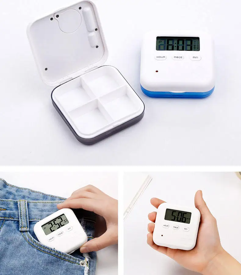 

Smart Pill Box Organizer Plastic Storage Box Container Portable Medicine Pill's Case Weekly First Aid Kit Hat for Table