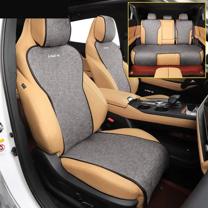 

For Changan UNI-K 2021 2025 Accessories Ice Silk Linen Seat Cushion Breathable Car Seat Cushion All Seasons Ptotection Mats