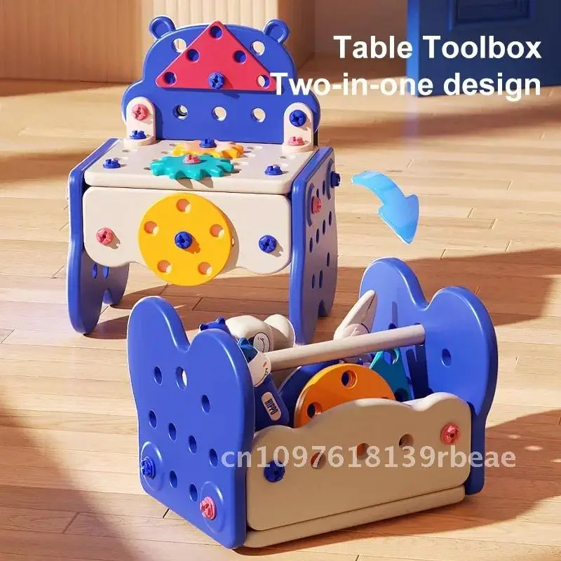 Children's Toolbox Simulation Pretend Tools Kit Drill Screw Playset Removal Puzzle Multi-Functional Assembly Educational Games