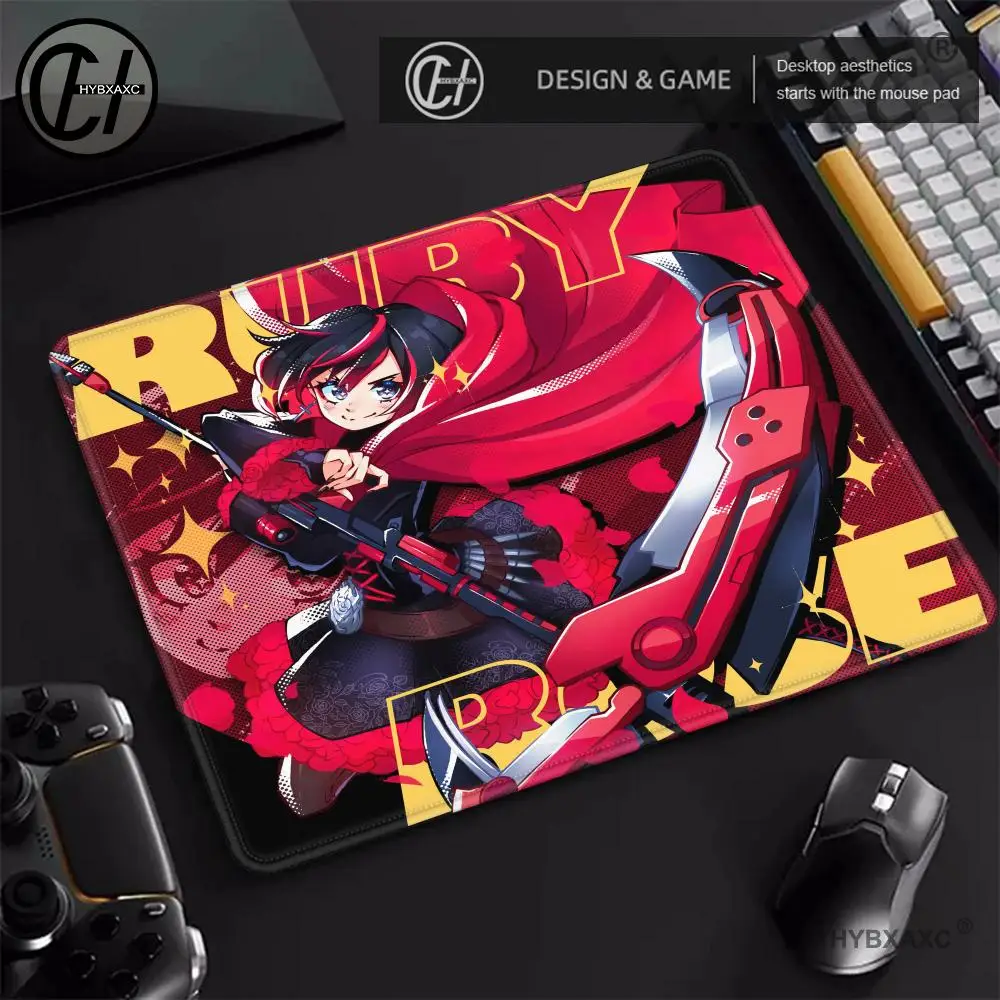 Mousepad de Borracha Grosso HYBXAXC RubyRose RWBY Anime para Teclado e Mesa, Decoração de Quarto para Adolescentes e Suprimentos de Escritório