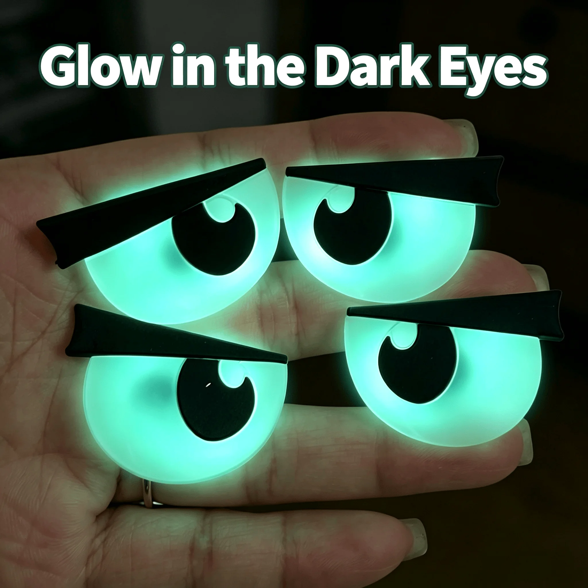 3Pcs/set Fluorescent Big Eyes PVC Shoe Charms Funny Expression Mouth Garden Clog Accessories Fit Adult Birthday Gifts