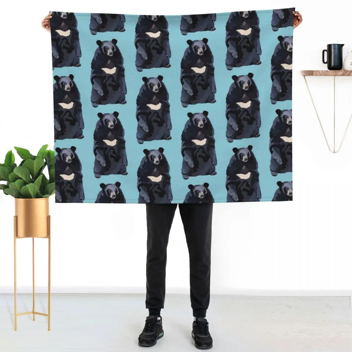 M is For Moon Bear Throw Blanket Soft Beds Thin Plaid christmas gifts blankets and throws warm for winter Blankets