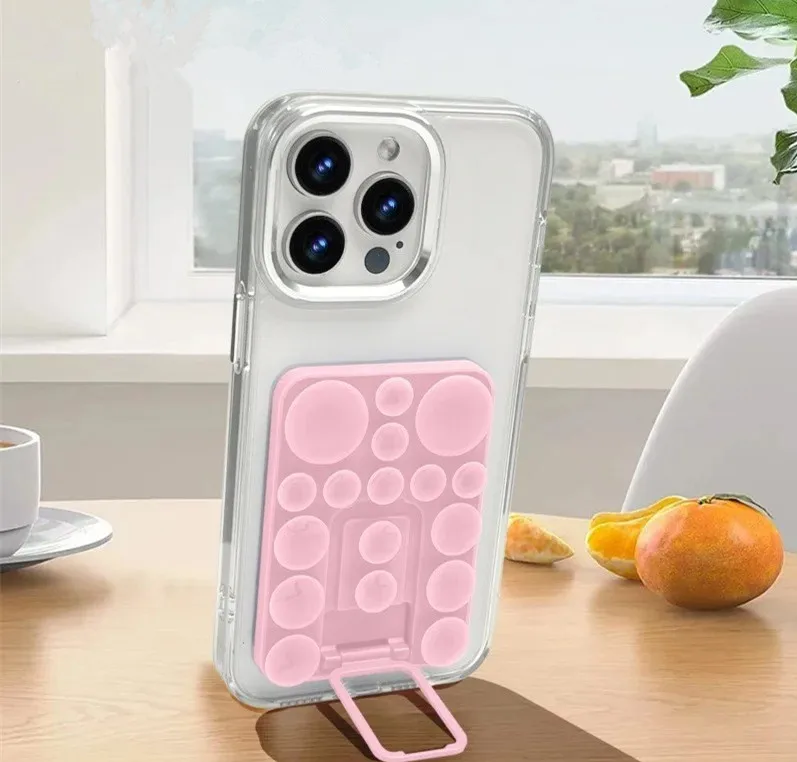 

Universal Suction Cup Stand Mobile Phone Silicone Cover Anti-lost Adjustable Safety Cell Case Desktop Table Holder Kick Stand