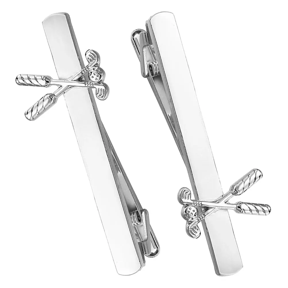 

2pcs Golf Tie Clips for Men Fashionable Business Durable Zinc Alloy Simple Design Versatile Tie Tacks Shirt Accessories