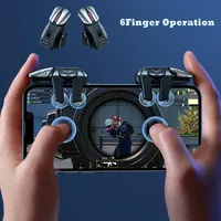 Mobile Phone Game Trigger Gamepad Joystick 6-Finger Aim Shooting E-sports Game Fingertips For Android PUBG Game Controller