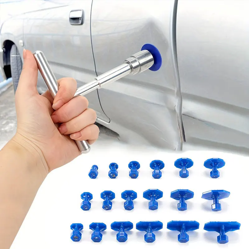 Car Dent Repair Tool Long/Short 2 Styles Paintless Repair Puller Tool Used For Slight Dent Small Hail Dent With 20pcs Spacer