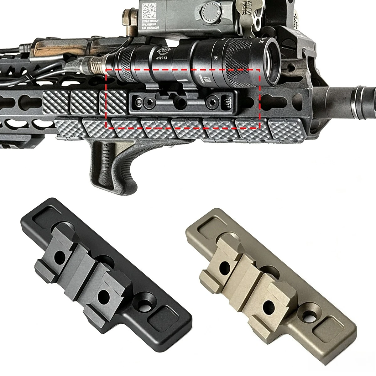 SureFire M300 M600 Scout Flashlight Kit with M‑K Offset Light Mount KeyMod Aluminum Adapter Picatinny Hunting Airsoft Gear