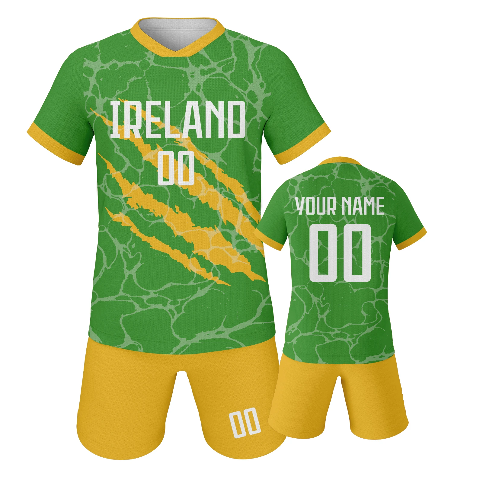 

Custom Ireland Soccer Uniform Personalized Football Jerseys with Your Name Number National Soccer Team Jersey for 3-14Y Kids Fan