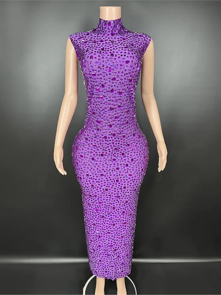 New Rhinestone Sexy National Style Luxury Party Temperament Dress