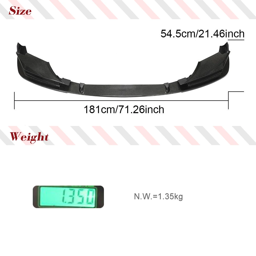 For BMW F90 M5 LCI 2021- 2023 Carbon Fiber Car Front Bumper Lip Spoiler Front Spoiler Splitters Bumper Guard Car Body Kits