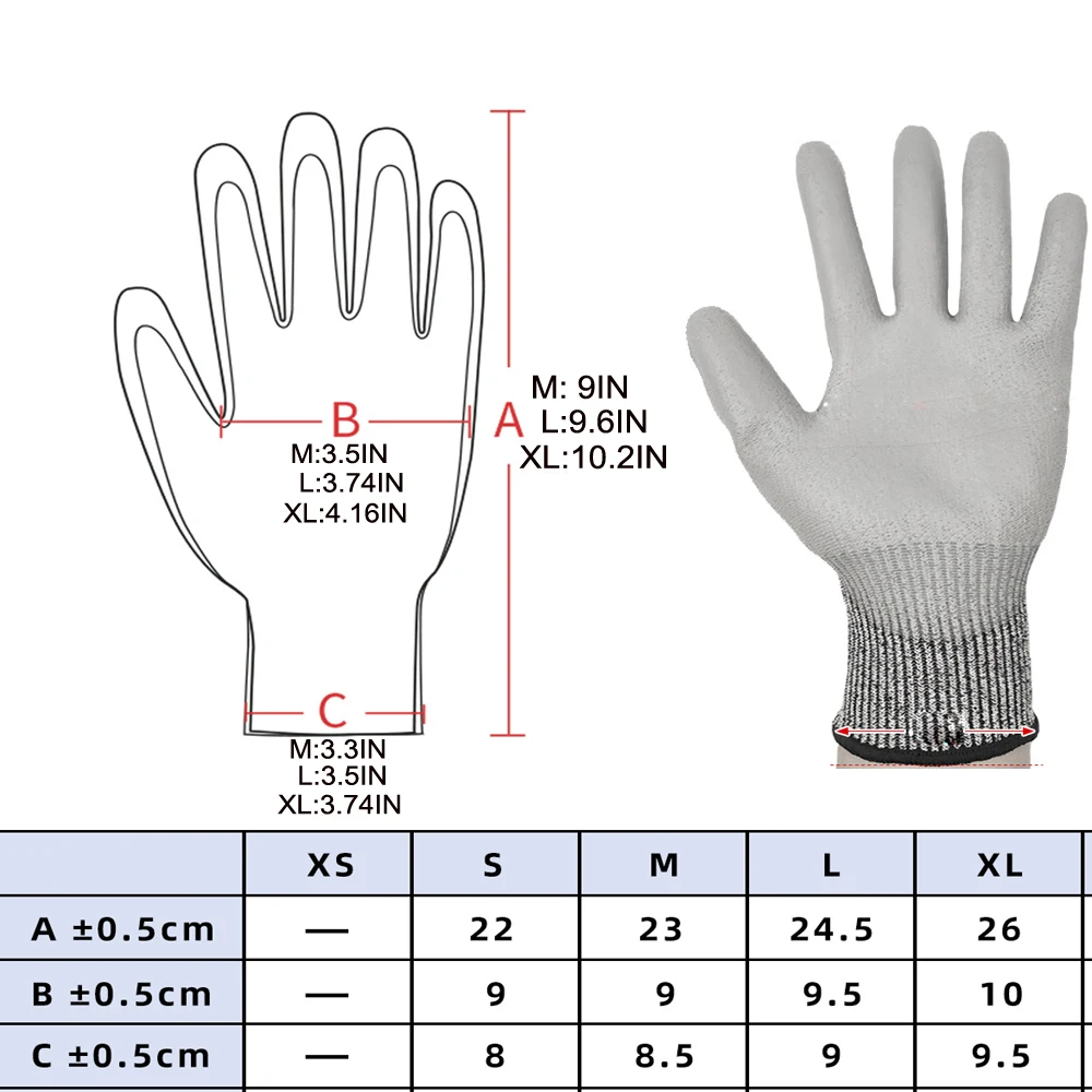ANSI A5 Cut Resistant Gloves for Kitchen Meat Cutting Oyster Shucking Fish Fillet Reliable Mandoline Gloves