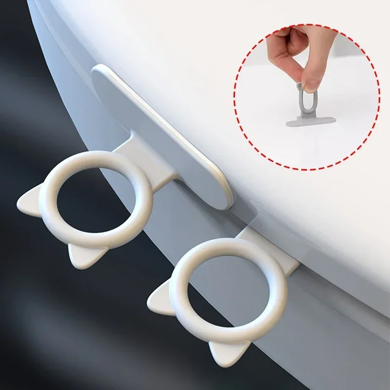 Toilet Seat Lifters Multifunction Silicone Self-Adhesive Cabinet Door Handle Avoid Touching Toilet Lid Handle Wc Accessories