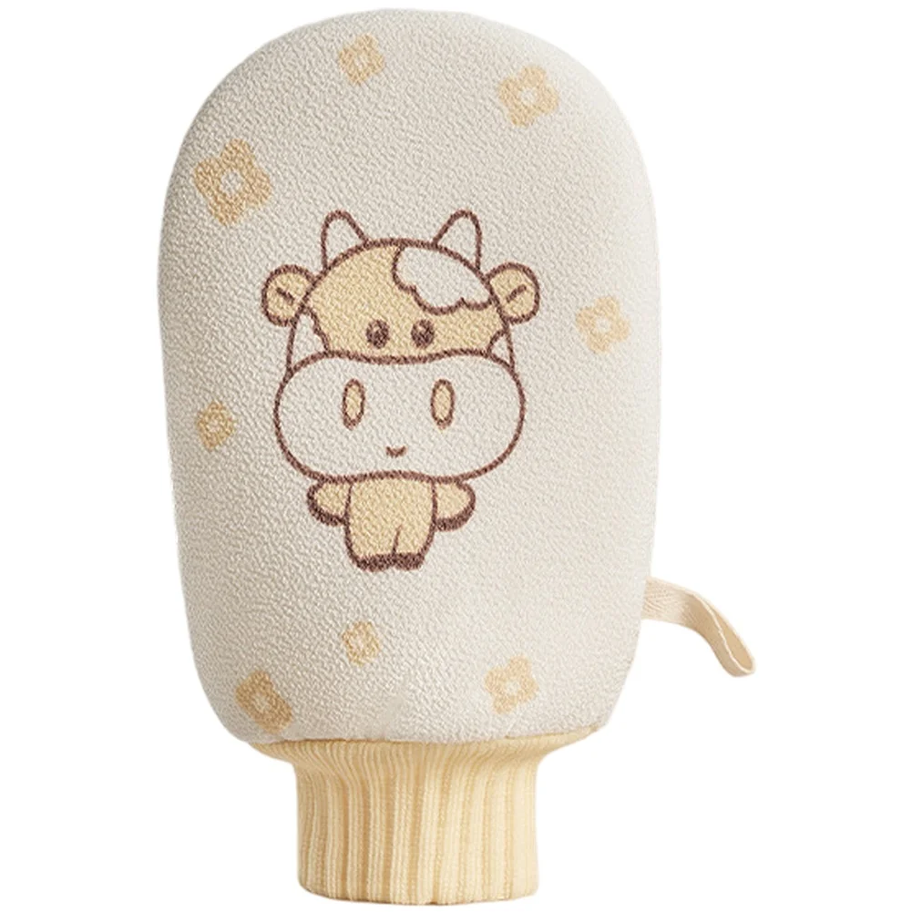 

1pc Bath Towel 22*13*1cm Strong Back Scrubbing Tool, Double-sided Bath Gloves With Pull-on Straps Bath Brushes Bathroom Parts