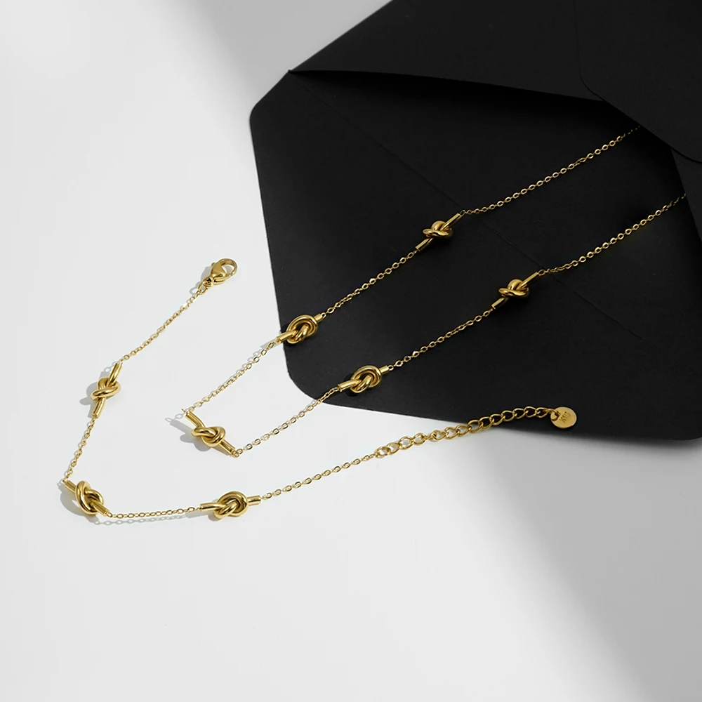 

ENFASHION Para Mujer Kont Chain Necklace For Women's Stainless steel 18K Gold Plated Hight Street Fashion Bracelet Jewelry B2490