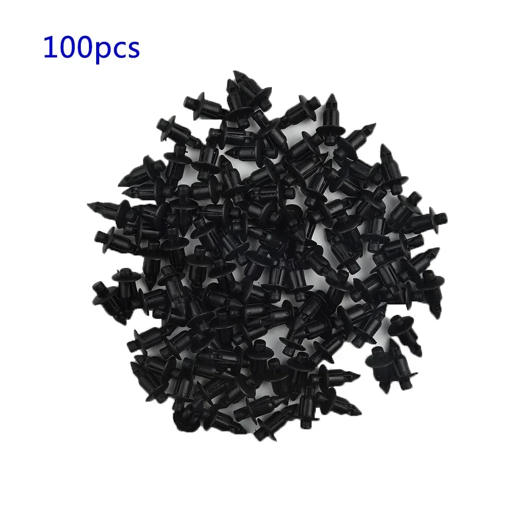 

100x Car 6mm Black Panel Rivet Fasteners Push Pin Clips Kit Plastic For Suzuki GSXR Interior Accessories Car Cilp For Honda