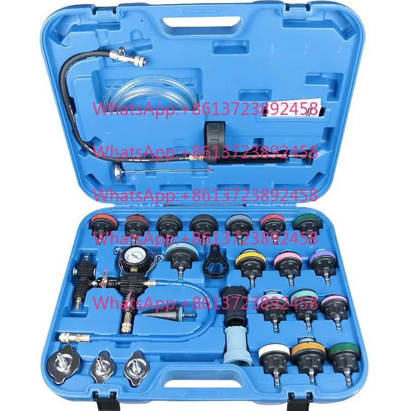 28pcs Master Cooling Radiator Pressure Tester With Vacuum Purge & Refill Kits UniversaCooler Breaker Cylinder Head Tester