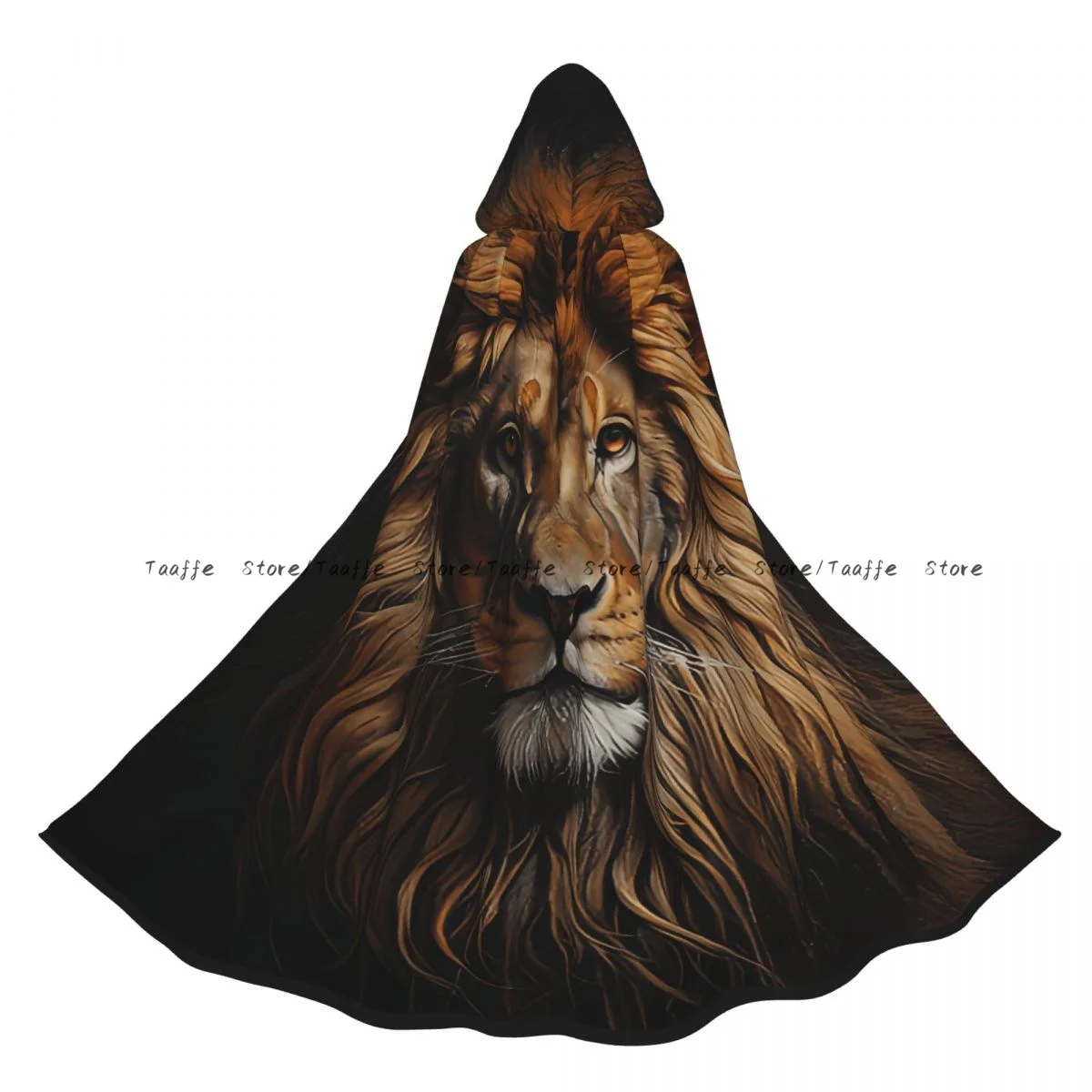 

Унисекс плащ на Хэллоуин портрет лева накидка с капюшоном средневековый костюм ведьмы Викка вампир