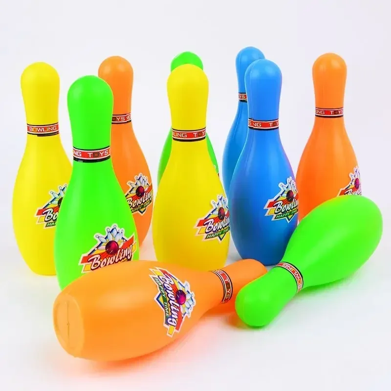 [Divertido] 12 unids/set juego deportivo bebé bolos práctica juguete agarre/capacidad de movimiento juguetes para desarrollar 10 botellas + 2 bolas el mejor regalo