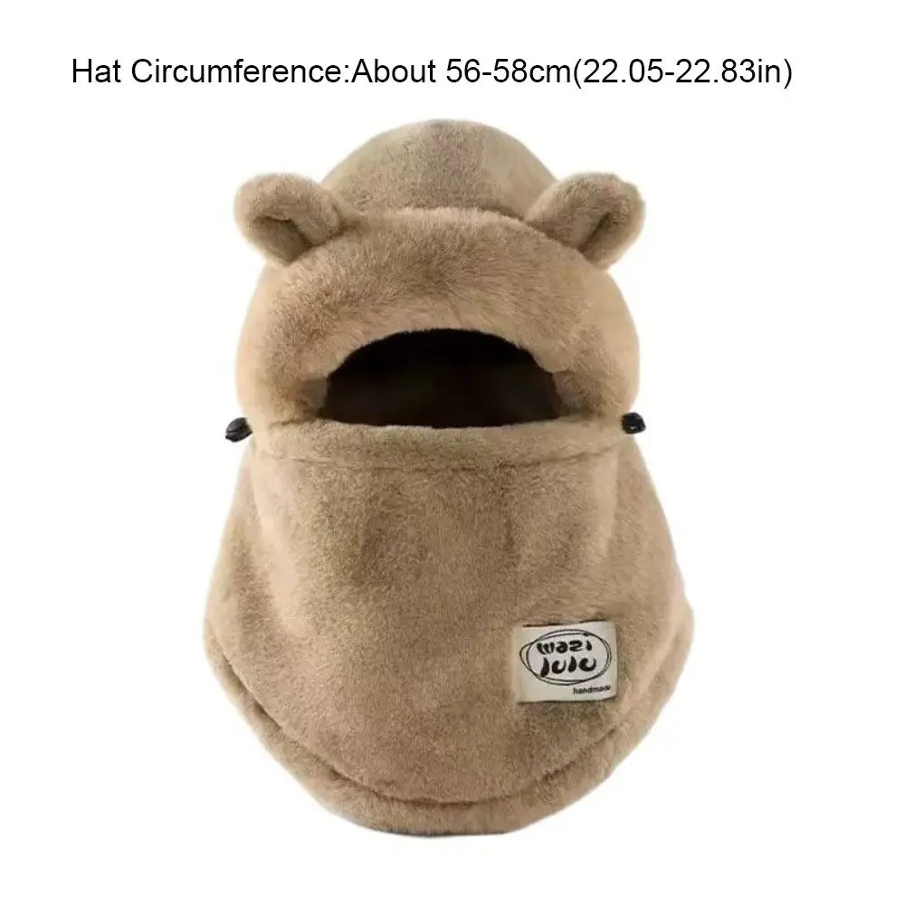 Gorro de bufanda integrado de invierno de felpa a la moda 4 en 1, jersey antifrío, gorro con máscara para mantener el calor, máscara a prueba de viento, gorro de lana para hombres