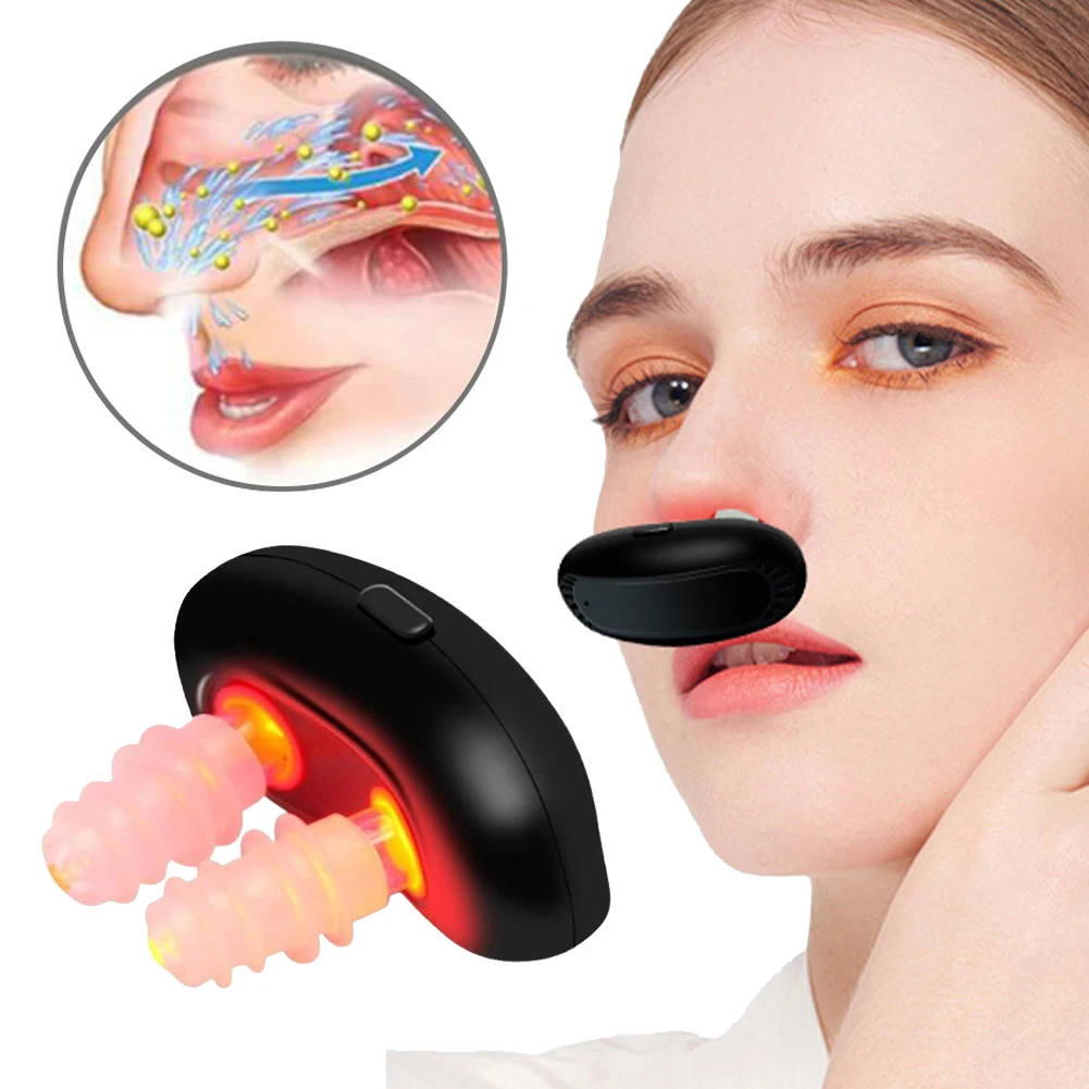 Cordless Red Light Nasal Therapy Device Rhinitis Relief Tool Low Frequency Pulse Nose Massage for Improving Nasal Ventilation