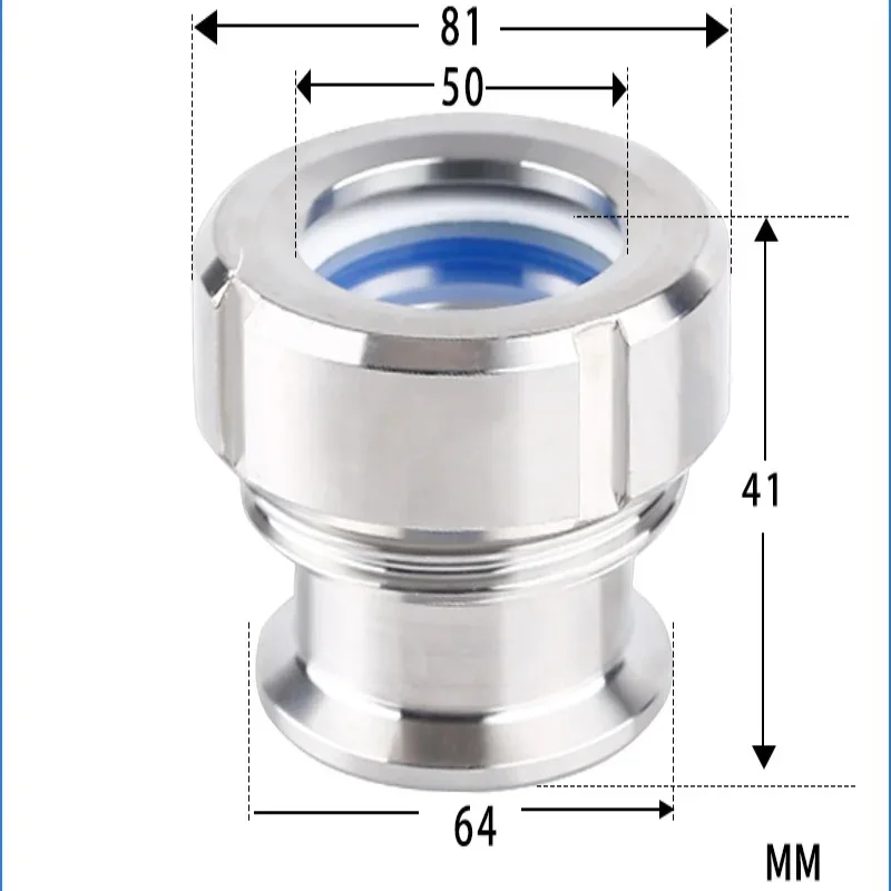 Universe Grocery Store304 Stainless Steel Quick-Load Sight Mirror Sanitary Clamp Round