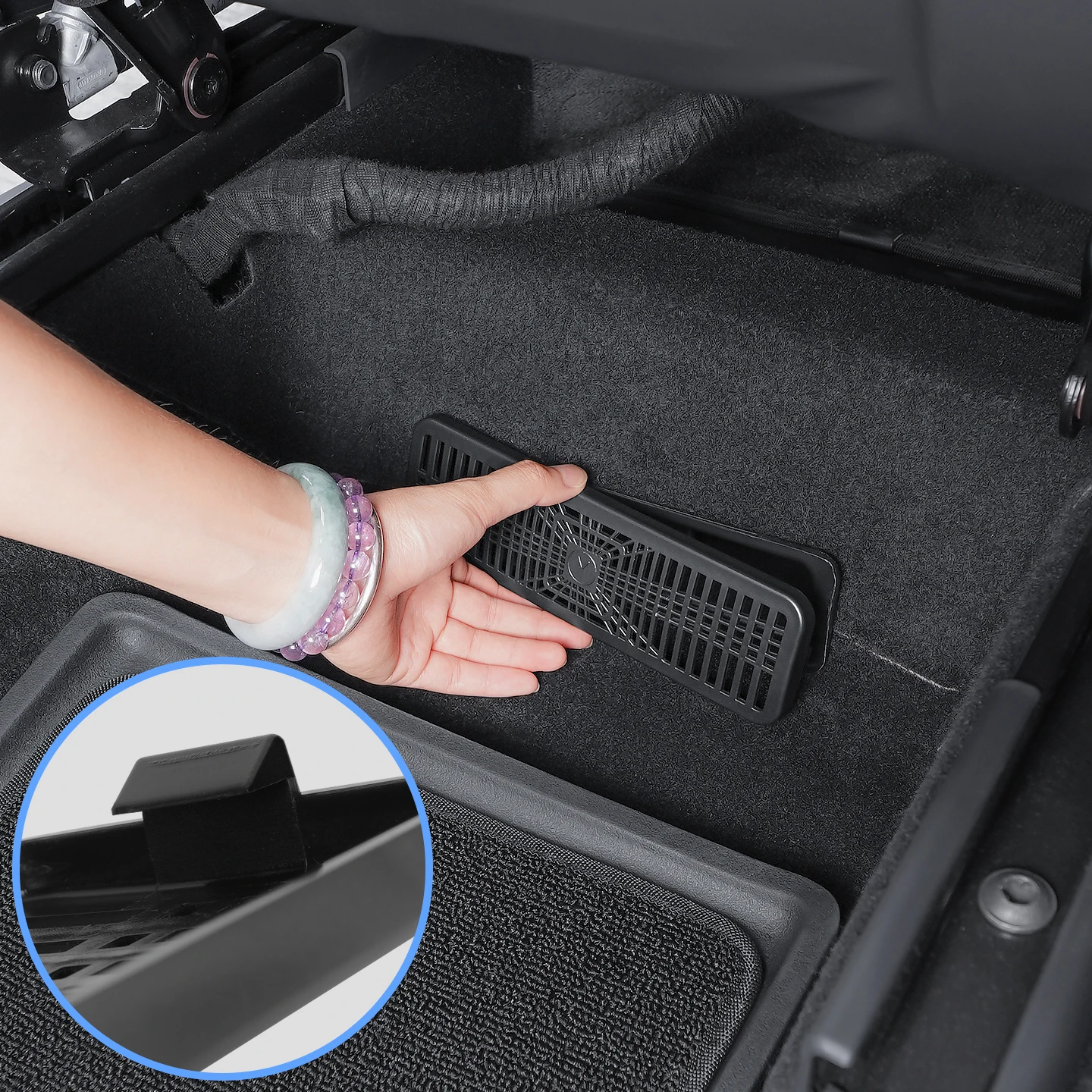 Geeignet für Teslas aktualisiertes Model Y / 6-Sitzer Model YL Sitz-Luftauslassabdeckung, Klimaanlagen-Lüftungsöffnungsabdeckung gegen Blockierung, Interieur – Detail 3