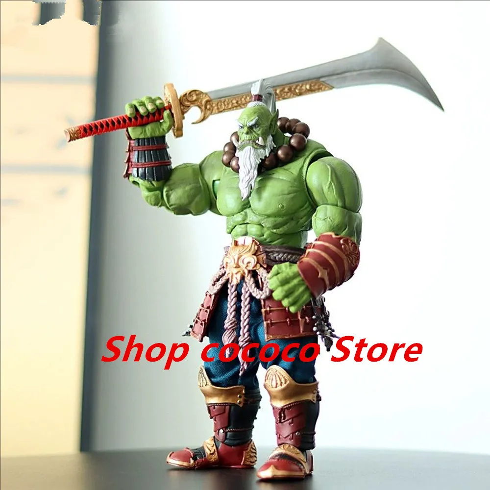 

World Of Warcraft Action Figure Guardian Of The Horde Model 24cm World Of Warcraft Orc Blade Master Anime Figure Decora Toy Gift