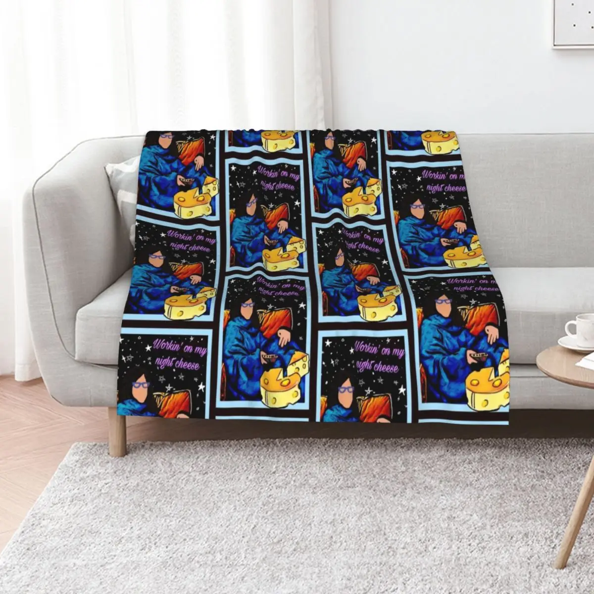 Workin' on my Night Cheese: Liz Lemon. Throw Blanket Sofas Winter beds Quilt christmas gifts Bed Fashionable Blankets