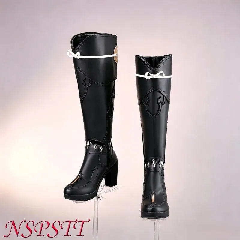NSPSTT Honkai Star Rail Ashveil Cosplay Shoes Tall Boots Anime Game Costume Footwear