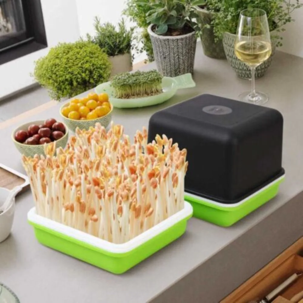 4Pcs/set Plastic Peanut Bean Household Tray Grow Germination Pot Seedling Sprouter Soilless Planting Pot Hydroponic Box