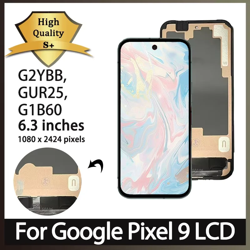 100% Tested TFT For Google Pixel 9 LCD Display Screen Touch Digitizer For Google Pixel9 G2YBB, GUR25, G1B60 LCD With Frame