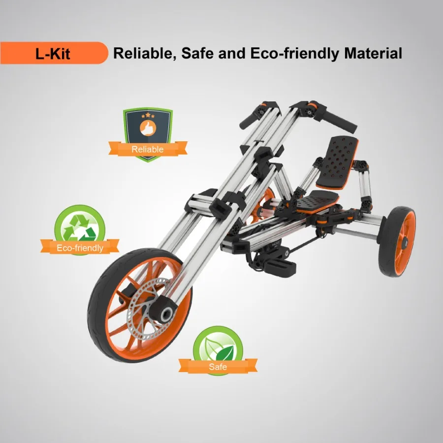 KidRock Buildable Kit 20 in 1 Go Kart Set Suitable for 1 to 8 Years Old Two Wheel Bike Three Wheel Bike Go Kart Sit Stand Scoot