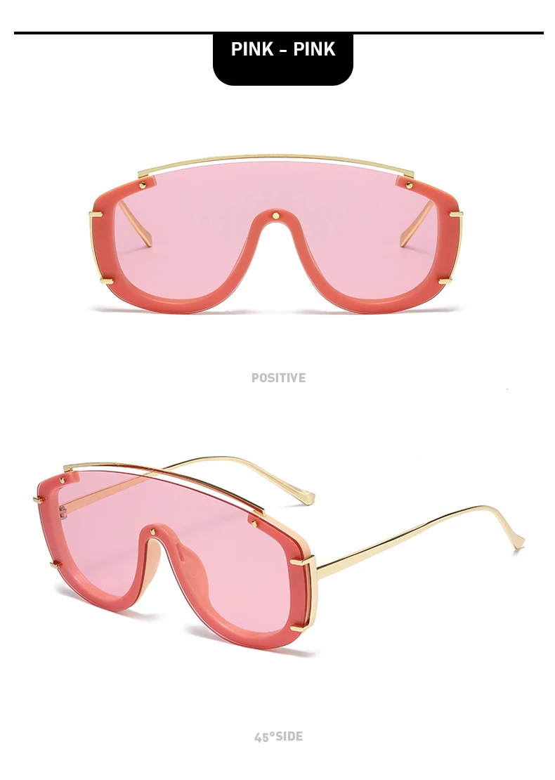 Neue Stil Metall Großen Rahmen Einteilige Farbe Sonnenbrille Personalisierte Moderne Mode Straße Fotografie Sonnenbrille Für Frauen 3092 – Detail 12