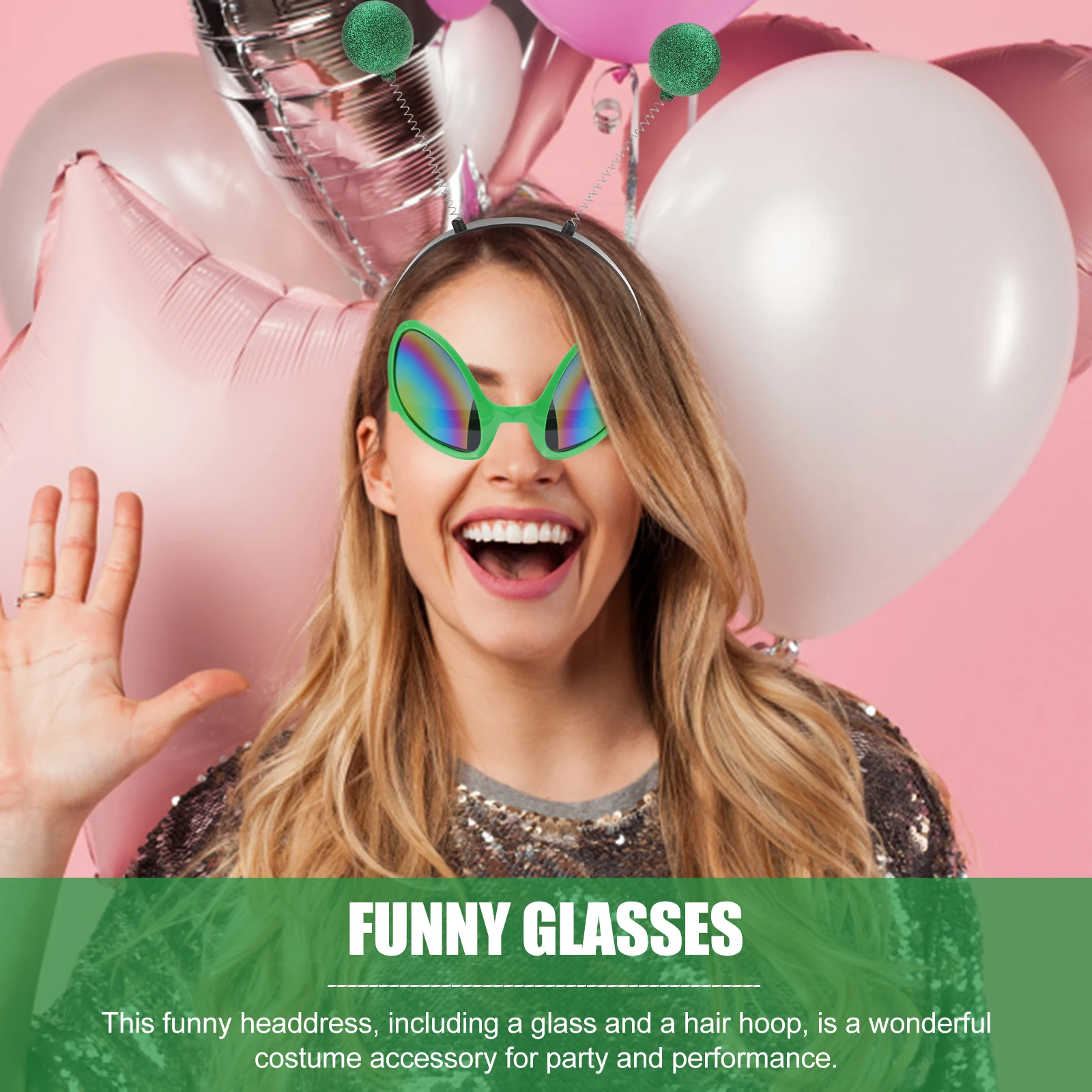

12pcs Funny Headband Green Ball Cosplay Hair Accessories Party Accessories Decorative Headdress Hair Hoop Photo Props
