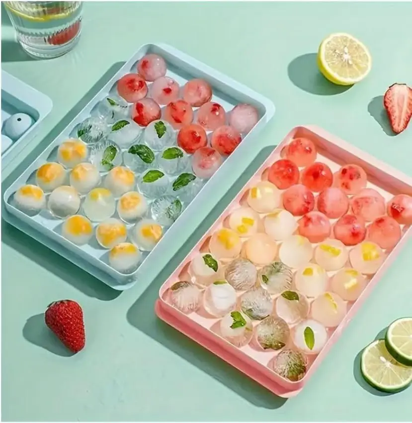 

Ice Cube Trays For Freezer Ice Ball Maker Mold Mini circle Round Ice Cube Mold with Lid for Cocktail Whiskey Tea Coffee